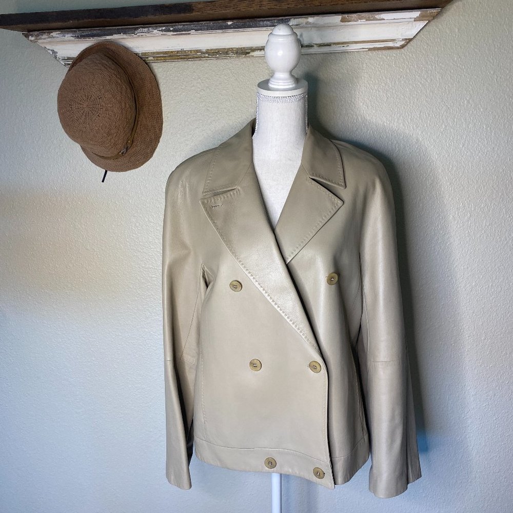 MaxMara Luxury Coat Leather Double Breasted